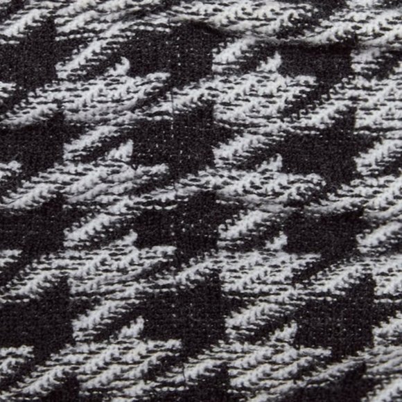 ZARA Black & White Houndstooth Jacquard Draped Wiggle Knit Midi Dress NWT Size S - Picture 11 of 12